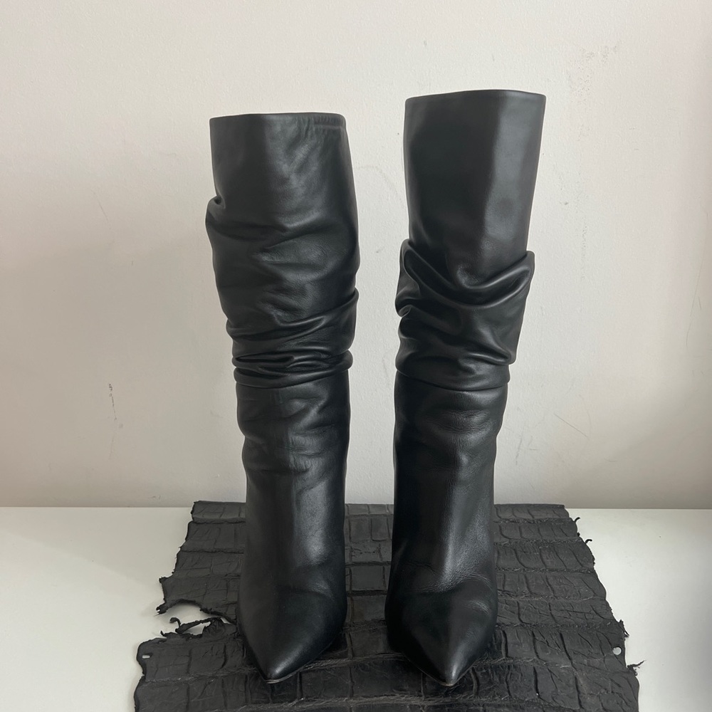 Paris Texas Black Slouchy High Heel Boot